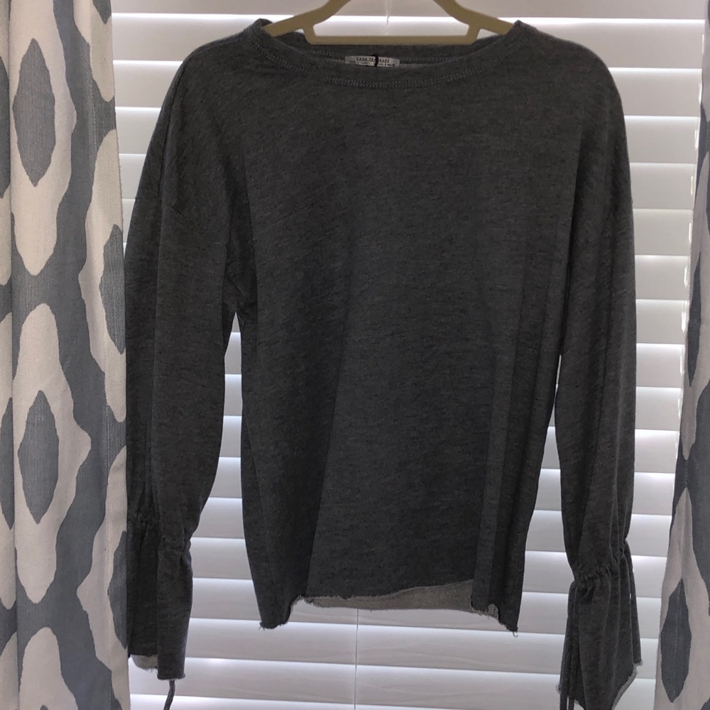 Zara Grey Bell Sleeve Sweater